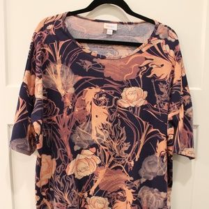 LuLaRoe Irma top with Disney print (Maleficent)